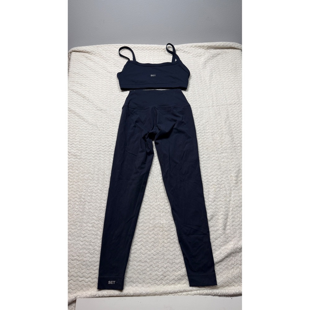 Set Active Sportbody Navy Blue Matching Set Sports Bra Leggings Medium M
